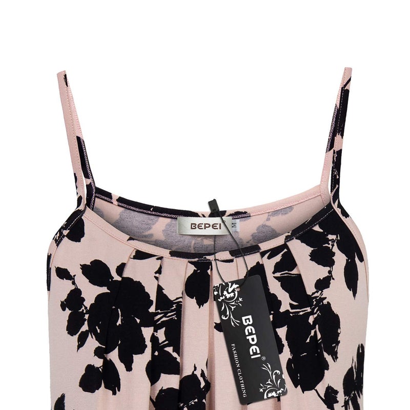BEPEI Tank Tops for Women Plus Size,Flower Printed Cami Shirt Nursing Blouse Home House Clothes Summer 2026 Casual Beach Vacation Camisole Sleeveless Flowy Tunics,Red Floral 2XL - Image 4